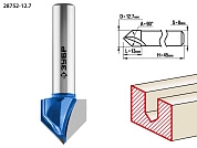 Фреза паз. галт. V-образная, D= 12,7мм, раб. дл.-13мм, угол-90° град., хв.-8мм (28752-12.7) ЗУБР