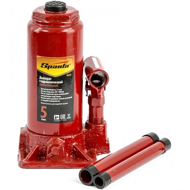 Домкрат гидравлический бутылочный, 5т, h подъема 195-380мм (50323) SPARTA