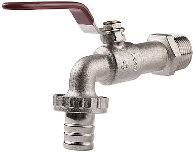 Кран шаровой водоразборный, латунный с никелированным покрытием, 3/4"-3/4" (51216-3/4-3/4) ЗУБР