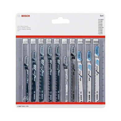 Набор пилок лобзиковых, дерево/металл, 10шт. Wood & Metal (2 607 011 170) BOSCH