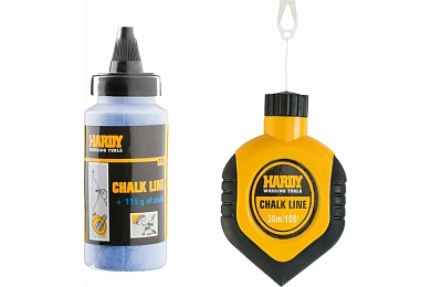 Шнур-отвес разметочный 30м + краска синяя 115 гр. (0720-333000) HARDY