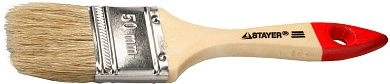 Кисть плоская 50мм, натур. светл. щетина, дер. ручка "Стандарт" (0101-050) STAYER