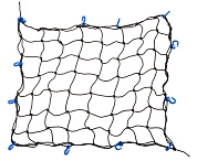 Сетка ЗУБР "МАСТЕР" для крепления груза, 70х90 см, d 5 мм, 12 крючков