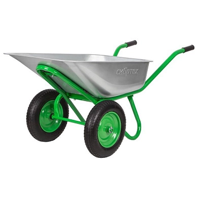 Тачка садово-строительная,2-х колесная, грузоподъемность 230 кг, объем 90 л (689183) Сибртех