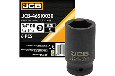 Головка ударн. 3/4" 30мм 6гр. глубокая (JCB-46510030) JCB