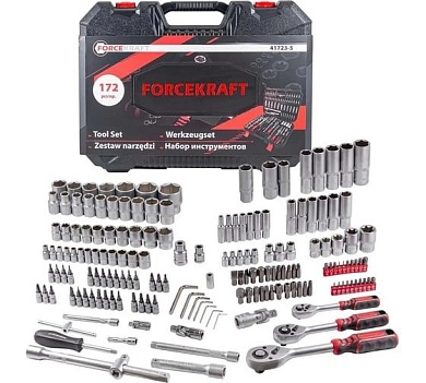 Набор инструмента автомобильного (1/2", 1/4",3/8") 172пр. (FK-41723-5) FORCEKRAFT