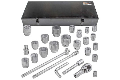 Набор головок с трещоткой и удлинителями 3/4 ", 26 пр. (12гр.)(F-68263-9) Forsage