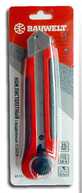 Нож технический, сегм. лезвие, 25мм (01120-072504) BAUWELT