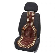 Накидка деревянная на перед.сиденье,массажная,цвет желт./коричн.