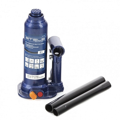 Домкрат гидравлический бутылочный, 2т, h подъема 178–338мм (51160) STELS