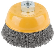 Щетка дисковая (гофр) d=100мм/М14, конич., нерж. провол. INOX (F_38843) FIT