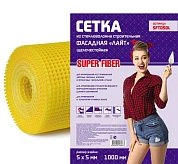 Сетка фасадная "Лайт", стекловолокно, SFT050L, ячейка 5х5мм, желтая (11369) SuperFiber