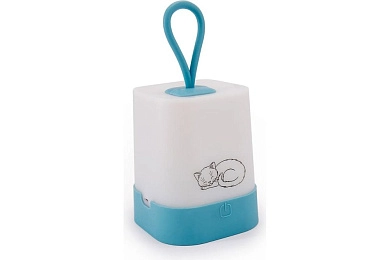 Фонарь ЯРКИЙ ЛУЧ LT-6 "Барсик" голубой аккум. мини-кемпинг, 3 реж. +RGB, силикон.петля д/подв.