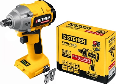 Гайковерт ударный аккум. CWB-300 (20.0 В, без АКБ и ЗУ, 1/2", 300 Нм, кор.) STEHER