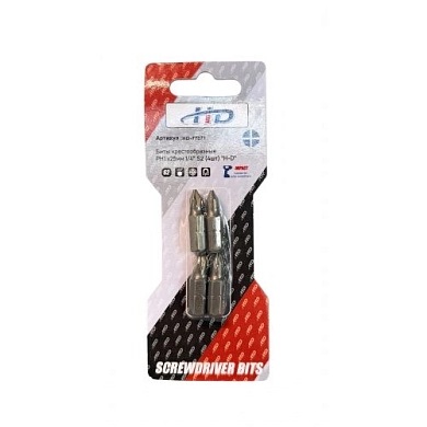 Биты крестообразные PH1х25мм 1/4" S2 (4шт) (HD-77871) H-D