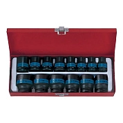 Набор головок ударн. 1/2" 10-27мм 6гр. 14пр., мет.кейс (4414MP) KING TONY