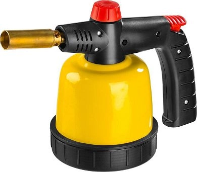 Паяльная лампа газовая STAYER "MASTER", на баллон, с пьезоподжигом, регулировка пламени, 1850С