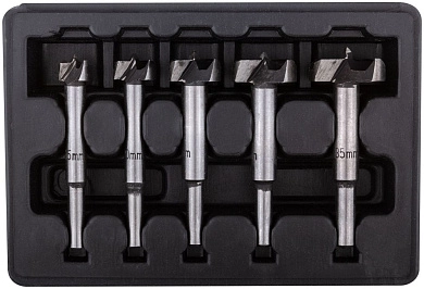 Фрезы по дереву (сверла Форстнера), усиленная 60 сталь, 5 шт., 15/20/25/30/35 мм (F_36552) FIT