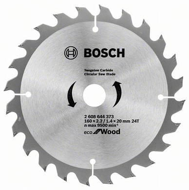 Диск пильный 160х20/16х2.2х/1.4x24 Speedline Eco WO (2 608 644 373) BOSCH