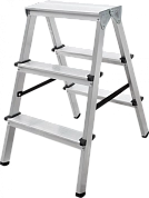 Лестница-стремянка алюм. двухсторон., серия NV1120 (3 ступ. 65/71см, 2.5 кг) (1120203) Новая высота