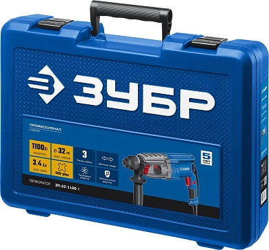 Перфоратор ЗП-32-1100 К (SDS-plus, 1100 Вт, 3.4 Дж, чем.) ЗУБР