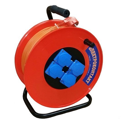 Удлинитель на катушке 30м (КГ 3x1,5мм2, 3,5кВт, IP44, 4 р., 220В, пласт. кат) (17257)