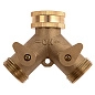 Разветвитель 2- х канальный, регулируемый, внешняя и внут. резьба 3/4", латунный (66523) PALISAD фото3
