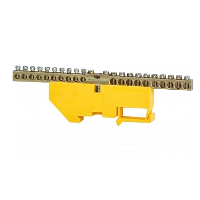 Шина N нулевая на DIN-изоляторе 20 отверстий желтая 68121 ETP