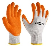 Перчатки х/б, с рельефным латексным покрытием, противоскользящие S-M,ULTRA (11403-S) STAYER