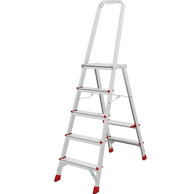 Лестница-стремянка алюм. профес. с площадкой NV3130 (4 ступ. 87/159см, 6.0кг) Новая высота