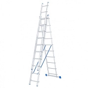 Лестница алюмин., 3х10 ступ, трехсекц., 4750мм, слож.2840х445х175мм, (97820) СИБРТЕХ