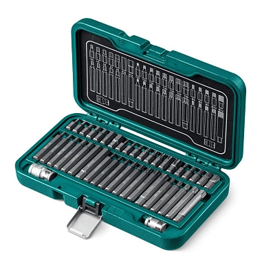 Набор бит HEX, TX, SPLINE, 42 шт., хвостовик 10 мм под квадрат 1/2″ "THS-42" (26554) KRAFTOOL