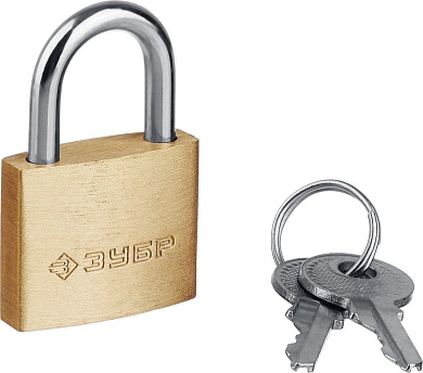 Замок "ЭКСПЕРТ" навесной мини, латунный корпус, 25мм (37130-25_z01) ЗУБР