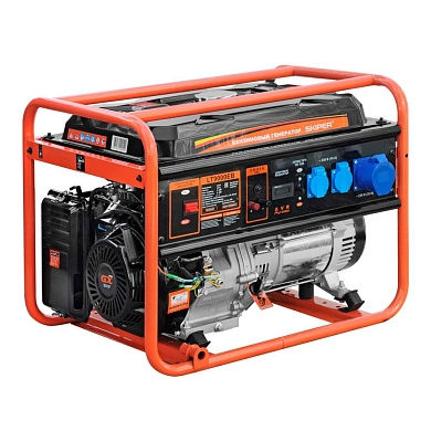Электростанция SKIPER LT9000EB  (6.5кВт, 2х230В/16А/3.5кВт, 1х230В/32А/6кВт, 12В, бак 25.0л), SKIPER