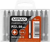 Биты PZ№2, тип хвостовика E 1/4", длина 50мм, 10шт (26254-2-50-10) MIRAX
