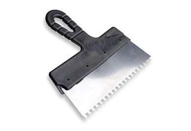 Шпатель зубчатый нерж. фасад. 350 мм/ 10 мм, пласт. рук. (01220-703510) BAUWELT