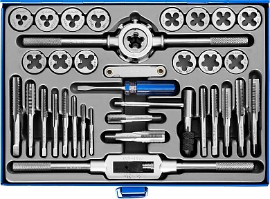 Набор метчиков и плашек М6-М12, 35пр., Р6М5 "ПРОФЕССИОНАЛ" (28110-H35) ЗУБР