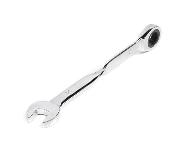 Ключ комбинированный с трещ., удлиненный, 14х14мм, с изог/рук., хром.покр. (121240) HORTZ