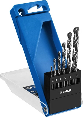 Набор сверл по металлу 2.0-8.0 мм, HSS, 6шт., класс А "Проф-А""Профессионал" (29625-H6) ЗУБР
