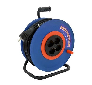 Удлинитель на катушке 50м (КГ 3х2,5мм2, 3,5кВт/16А, 4 р., 220В, мет. кат) (УХз16-004) (17230)