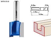 Фреза пазовая прямая, D= 22мм, рабочая длина-22мм, хв.-8 мм (28753-22-22) ЗУБР