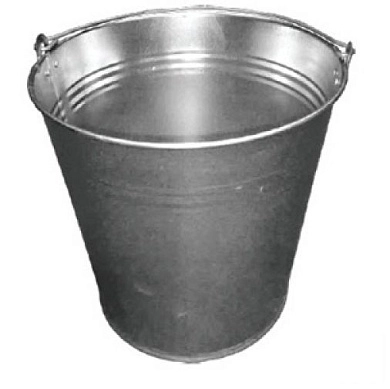 Ведро стальное оцинкованное 15л (300х300х210мм)