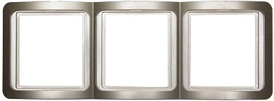 Панель "ГАММА" накладная, вертикальная, цвет золотой металлик, 3 гнезда (SV-54149-GM) СВЕТОЗАР