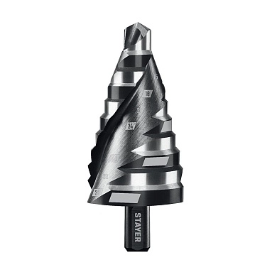 Сверло ступенчатое 9-36 мм, 10 ступеней, винтовая спираль (29661-9-36-10) STAYER