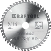 Диск по дереву пильный 48Т, 216х30мм, Precision, (36952-216-30) KRAFTOOL