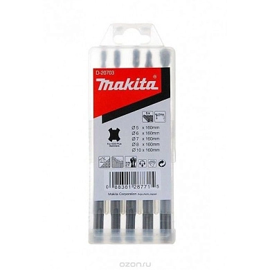 Набор сверл SDS-plus, 5шт.: 5, 6, 7, 8, 10х160мм (D-20703) MAKITA
