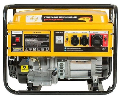 Генератор бензиновый GE-6900, 5,5 кВт, 220В/50Гц, 25 л, ручной старт Denzel