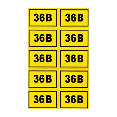 Комплект наклеек из 10 шт. 36в, р-р 1*1,5см,  цветн., с/к из пленки ПВХ, с подрезкой