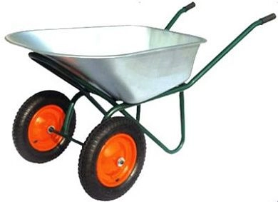 Тачка строительная 110л. (2 пневмоколеса, ось 20/75мм)  (WB7718S) РФ