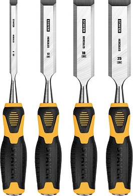 Набор стамесок-долот с двухкомпонентными ручками, 6/12/18/25мм, 4шт. (18205-H4) STAYER